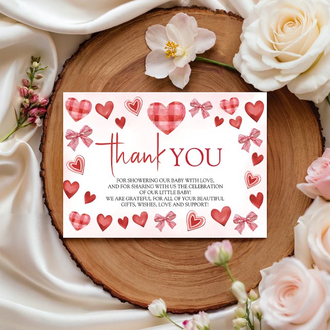 Tarjeta De Recepción Sweetheart Baby Shower Thank You Card (Subido por el creador)