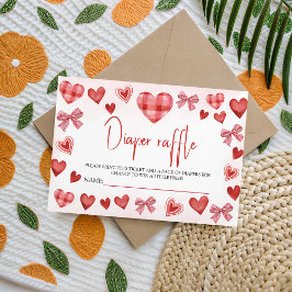 Tarjeta De Recepción Sweetheart Diaper Raffle Baby Shower Ticket
