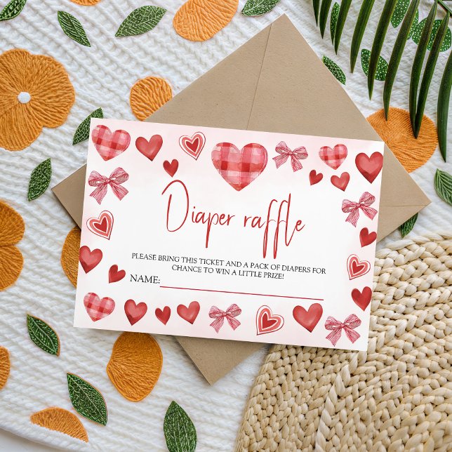 Tarjeta De Recepción Sweetheart Diaper Raffle Baby Shower Ticket (Subido por el creador)