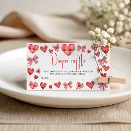 Tarjeta De Recepción Sweetheart Diaper Raffle Baby Shower Ticket