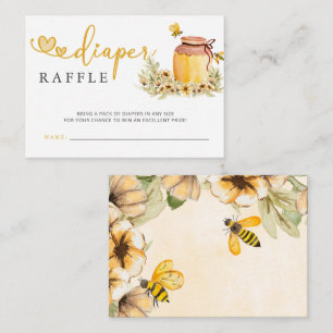 Tarjeta De Recepción Sweetie Honeybee Baby Shower Diaper Raffle