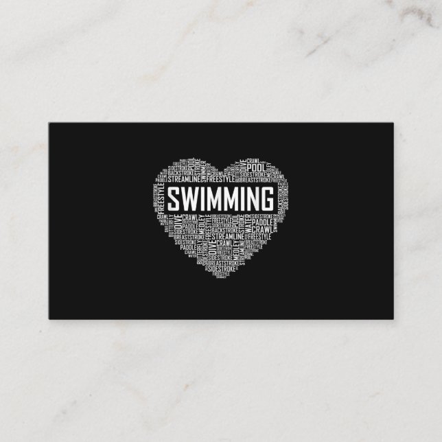 Tarjeta De Recepción Swimming Heart Coach Swimmer Gift Swift Lover Rega (Anverso)