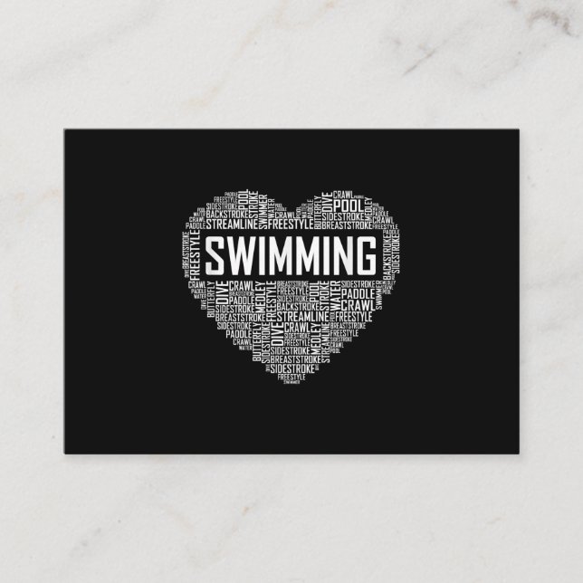 Tarjeta De Recepción Swimming Heart Coach Swimmer Gift Swift Lover Rega (Anverso)