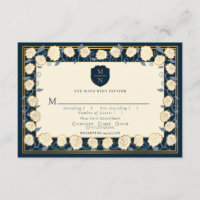 Sword & Shield Fantasy Medieval Wedding RSVP Azul