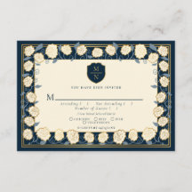 Sword & Shield Fantasy Medieval Wedding RSVP Azul