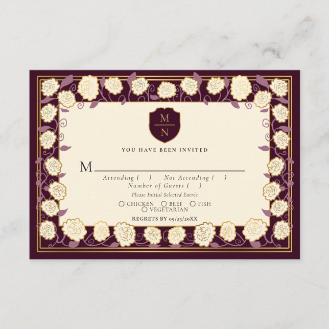 Tarjeta De Recepción Sword & Shield Fantasy Wedding Medieval RSVP (Anverso)