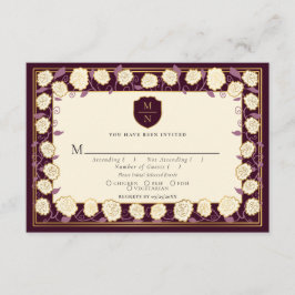 Tarjeta De Recepción Sword & Shield Fantasy Wedding Medieval RSVP