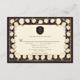 Tarjeta De Recepción Sword & Shield Fantasy Wedding Medieval RSVP