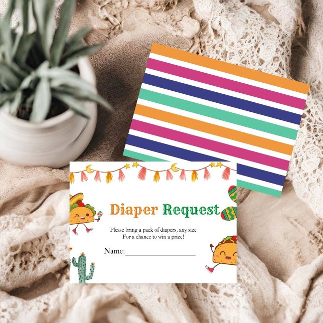 Tarjeta De Recepción taco acerca de la solicitud de raquetas para pañal (Subido por el creador)