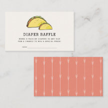 Taco Baby Shower Pink Diaper Raffle Ticket