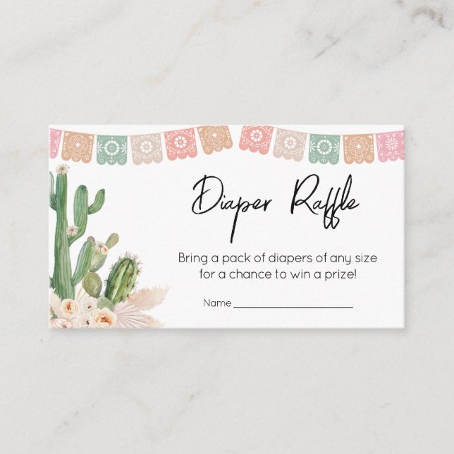 Tarjeta De Recepción Taco Bout A Baby Boho Baby Shower Diaper Raffle (Anverso)