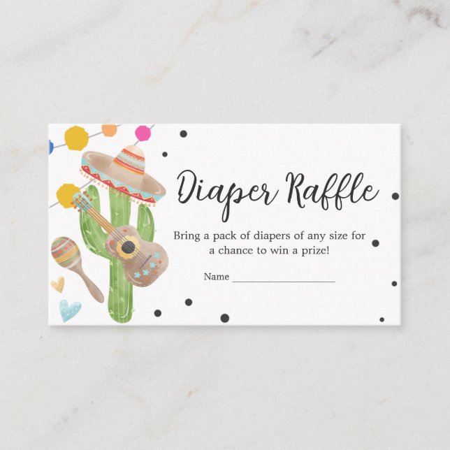 Tarjeta De Recepción Taco Bout A Baby Cactus Baby Shower Diaper Raffle (Anverso)