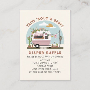 Tarjeta De Recepción Taco Bout Un Raffle Baby Shower De pañales Rosados