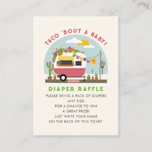 Tarjeta De Recepción Taco Bout Una Niña Bebé Diaper Raffle