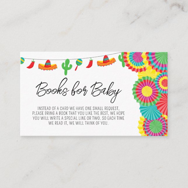 Tarjeta De Recepción Taco mexicano 'sobre libros de Baby Shower para be (Anverso)