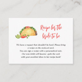 Tarjeta De Recepción Taco mexicano Trae una receta de solicitud de duch