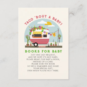 Tarjeta De Recepción Taco sobre la solicitud de un libro de Baby Shower