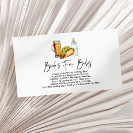Tarjeta De Recepción Tacos se prepara y prepara libros Baby Shower para
