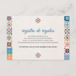Tarjeta De Recepción Talavera Colorful Floral Fiesta Spanish Wedding