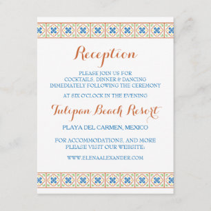 Tarjeta de recepción Talavera en mosaico