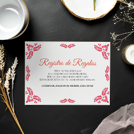 Tarjeta De Recepción Talavera Orange Floral Minimalist Spanish Wedding