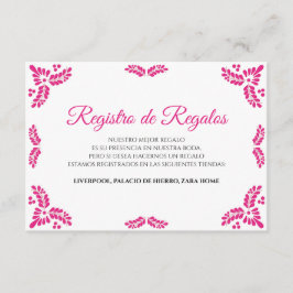 Tarjeta De Recepción Talavera Pink Floral Minimalist Spanish Wedding