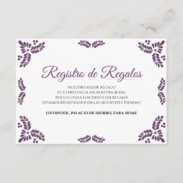 Tarjeta De Recepción Talavera Purple Floral Minimalist Spanish Wedding