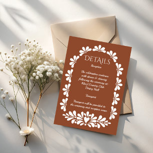 Tarjeta De Recepción Talavera terracotta boho arco boda mexicano