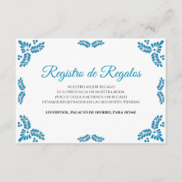 Tarjeta De Recepción Talavera Turquoise Minimalist Spanish Wedding
