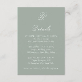 Tarjeta De Recepción Talula Sage Green Elegant Wedding