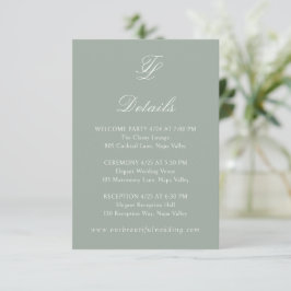 Tarjeta De Recepción Talula Sage Green Elegant Wedding