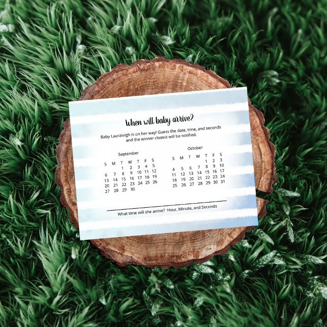 Tarjeta De Recepción Tan Bunny Blue Baby Juego Predicciones de Llegada (Subido por el creador)