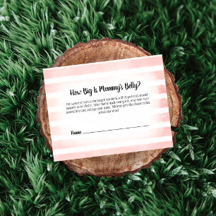 Tarjeta De Recepción Tan Bunny Pink Mom's Belly Size Shower Game