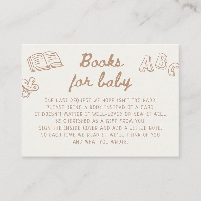 Tarjeta De Recepción Tan entrega libros de Baby Shower para bebé (Anverso)
