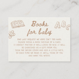 Tarjeta De Recepción Tan entrega libros de Baby Shower para bebé