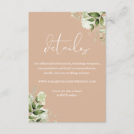 Tarjeta De Recepción Tan Greenery Floral Boda Detalles