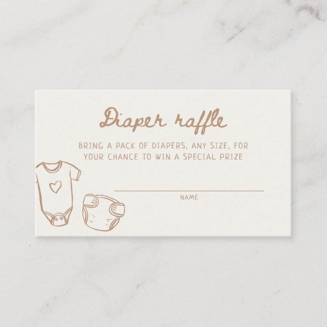 Tarjeta De Recepción Tan Hand Drake Baby Shower Diaper Raffle (Anverso)