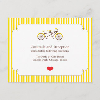 Tarjeta de recepción Tandem Bike (franjas amarilla