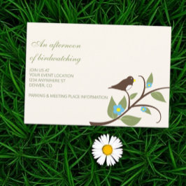 Tarjeta De Recepción Tarde de cumpleaños de pájaros de observación de a