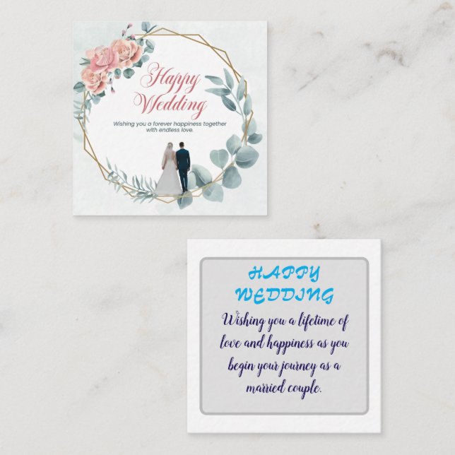 Tarjeta De Recepción "Tarjeta Boda de amor para siempre" (Anverso / Reverso)
