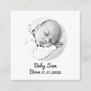 Tarjeta De Recepción "Tarjeta de inscripción para bebés - Foto y nombre