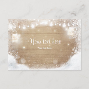 Tarjeta De Recepción Tarros de albañil de madera rústicos de la nieve
