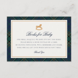 Tarjeta De Recepción Tartan Plaid Rocking Horse Books for Baby Card