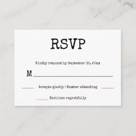 Tarjeta De Recepción Tatuaje de rock de punk manos Minimalista negro y 