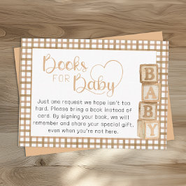 Tarjeta De Recepción Taupe Books for Baby Card | Baby Shower Insert