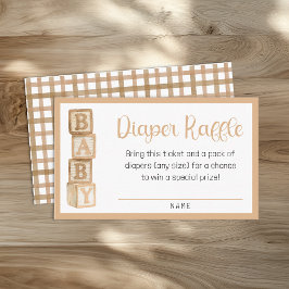 Tarjeta De Recepción Taupe Diaper Raffle Card | Baby Shower Insert