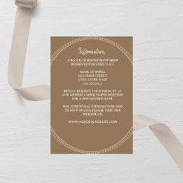 Tarjeta De Recepción Taupe & Ivory Wedding Enclosure Card
