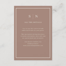 Tarjeta De Recepción Taupe Minimal Chic Border | Wedding Guest Details