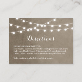 Tarjeta De Recepción Taupe String Luces Bodas Direcciones Insertar