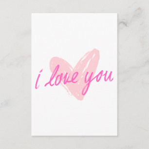 Tarjeta De Recepción Te amo" Diseño de Corazón Rosa